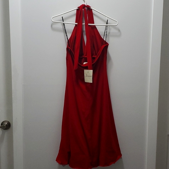 Vintage Red Halter Dress - Picture 2 of 11